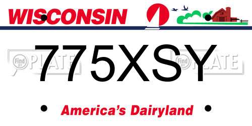 775XSY Wisconsin License Plate