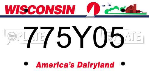 775Y05 Wisconsin License Plate