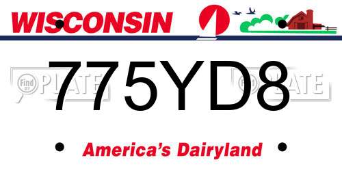 775YD8 Wisconsin License Plate