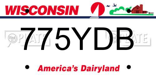 775YDB Wisconsin License Plate