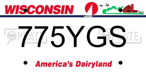 775YGS Wisconsin License Plate