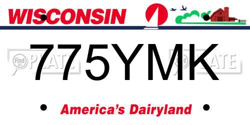 775YMK Wisconsin License Plate