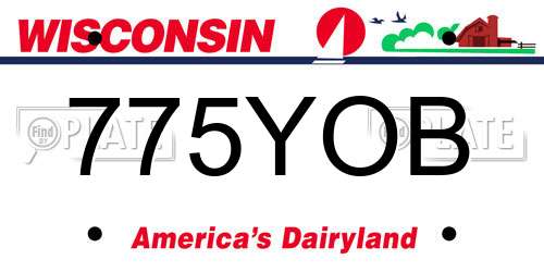 775YOB Wisconsin License Plate