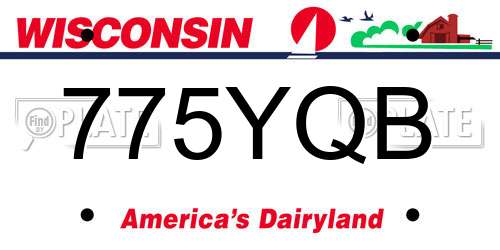 775YQB Wisconsin License Plate