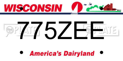 775ZEE Wisconsin License Plate