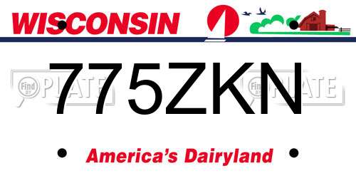 775ZKN Wisconsin License Plate