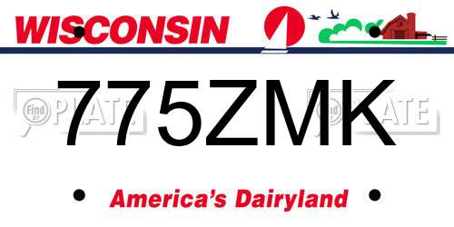 775ZMK Wisconsin License Plate