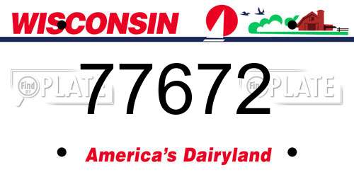 77672 Wisconsin License Plate