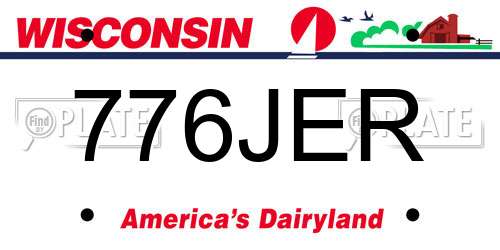 776JER Wisconsin License Plate