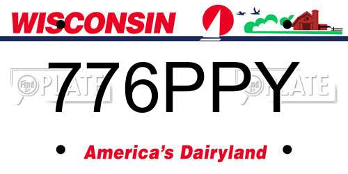 776PPY Wisconsin License Plate