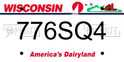 776SQ4 Wisconsin License Plate