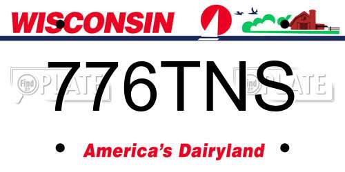 776TNS Wisconsin License Plate