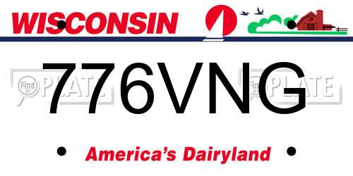 776VNG Wisconsin License Plate