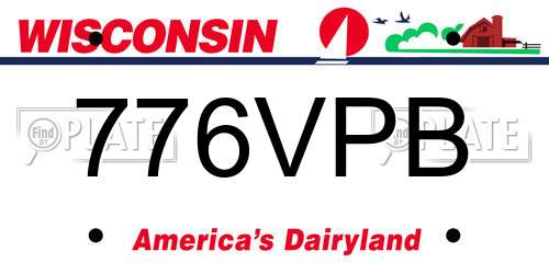 776VPB Wisconsin License Plate