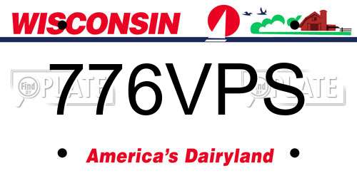 776VPS Wisconsin License Plate