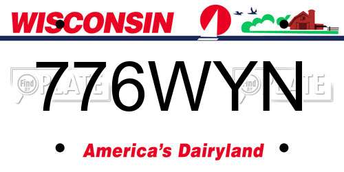 776WYN Wisconsin License Plate