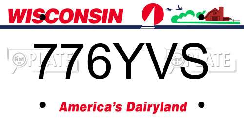 776YVS Wisconsin License Plate