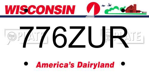 776ZUR Wisconsin License Plate