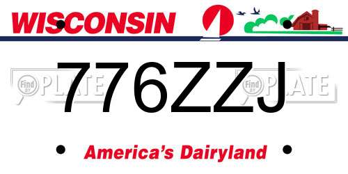 776ZZJ Wisconsin License Plate