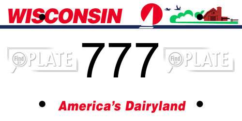 777 Wisconsin License Plate