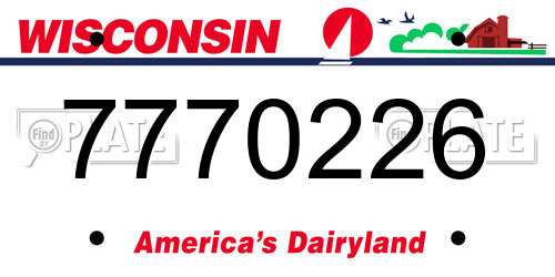 7770226 Wisconsin License Plate