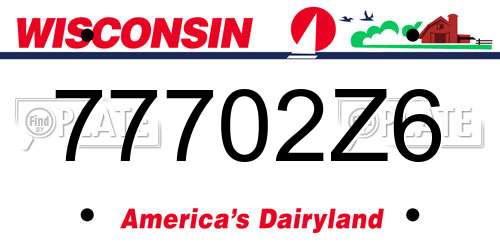 77702Z6 Wisconsin License Plate