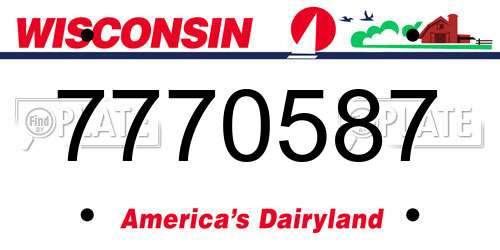 7770587 Wisconsin License Plate