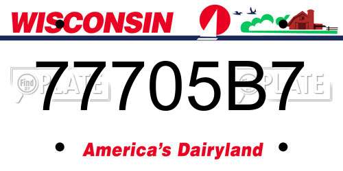 77705B7 Wisconsin License Plate