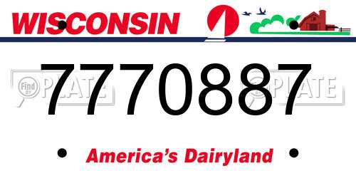 7770887 Wisconsin License Plate