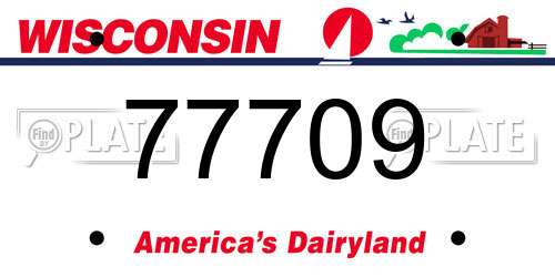 77709 Wisconsin License Plate