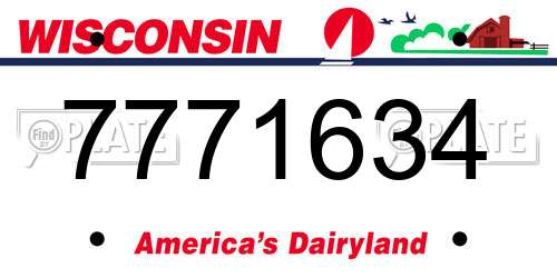 7771634 Wisconsin License Plate