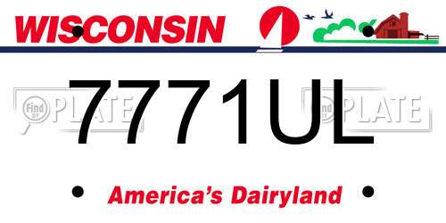 7771UL Wisconsin License Plate
