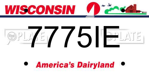 7775IE Wisconsin License Plate