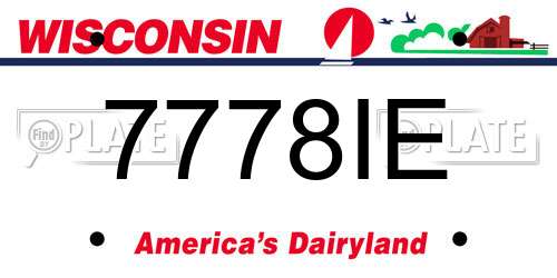 7778IE Wisconsin License Plate