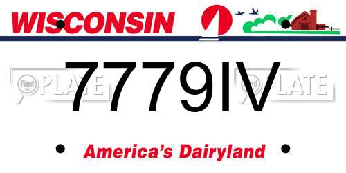 7779IV Wisconsin License Plate