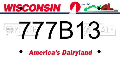 777B13 Wisconsin License Plate