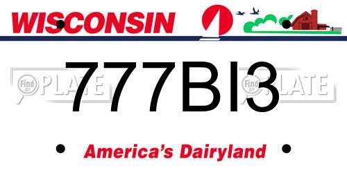 777BI3 Wisconsin License Plate
