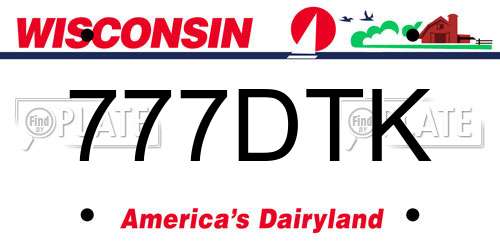 777DTK Wisconsin License Plate