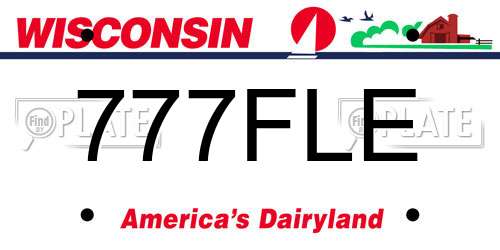 777FLE Wisconsin License Plate