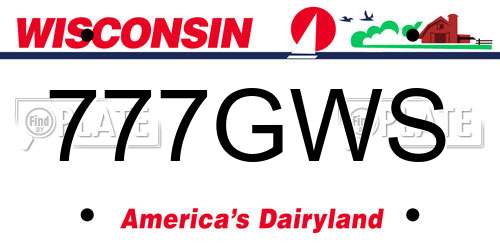 777GWS Wisconsin License Plate