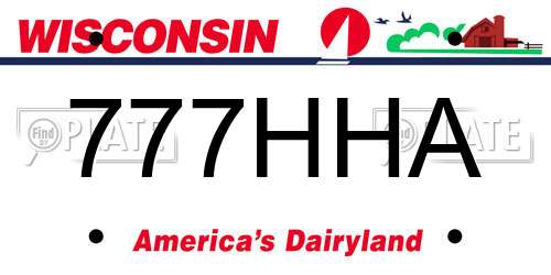 777HHA Wisconsin License Plate
