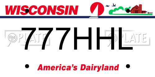 777HHL Wisconsin License Plate