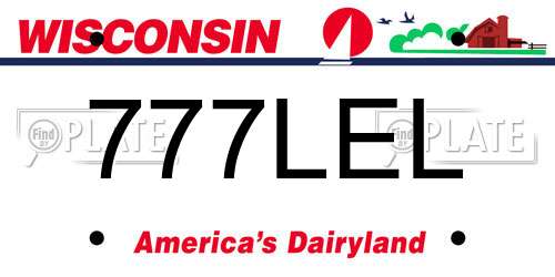 777LEL Wisconsin License Plate