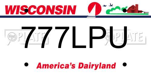 777LPU Wisconsin License Plate
