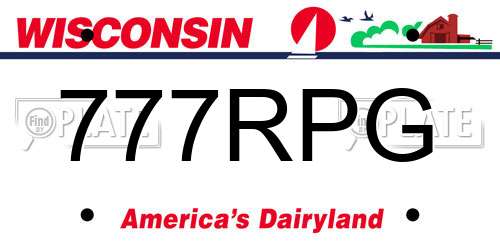 777RPG Wisconsin License Plate