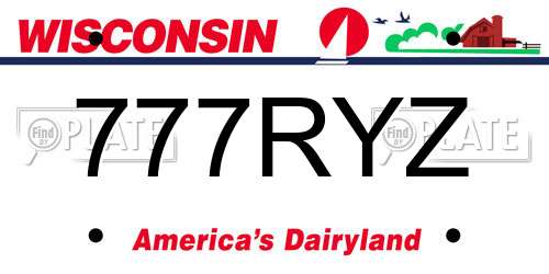 777RYZ Wisconsin License Plate