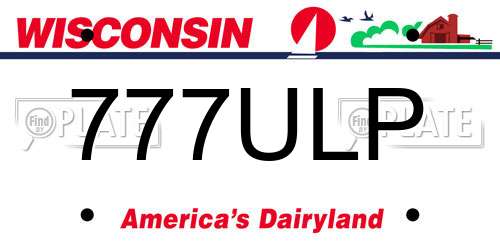 777ULP Wisconsin License Plate