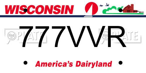 777VVR Wisconsin License Plate