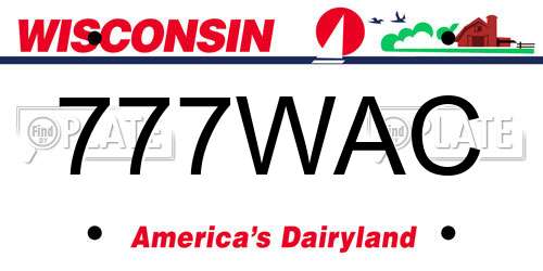 777WAC Wisconsin License Plate