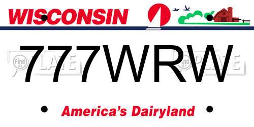 777WRW Wisconsin License Plate